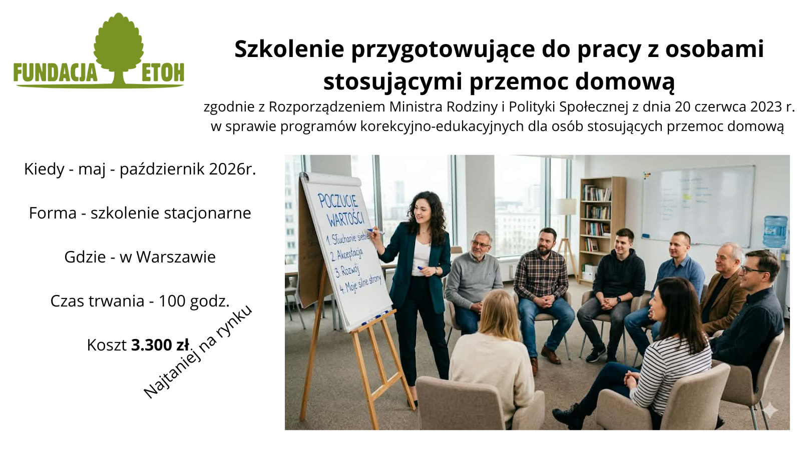 Szkolenie przygotowujące do pracy z osobami stosującymi przemoc domową